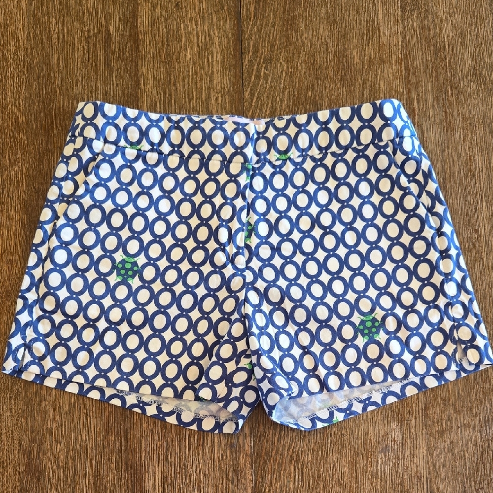 Melly M by Melissa Madden, Blue and White Pattern Ladybug Shorts, Women's Size 6